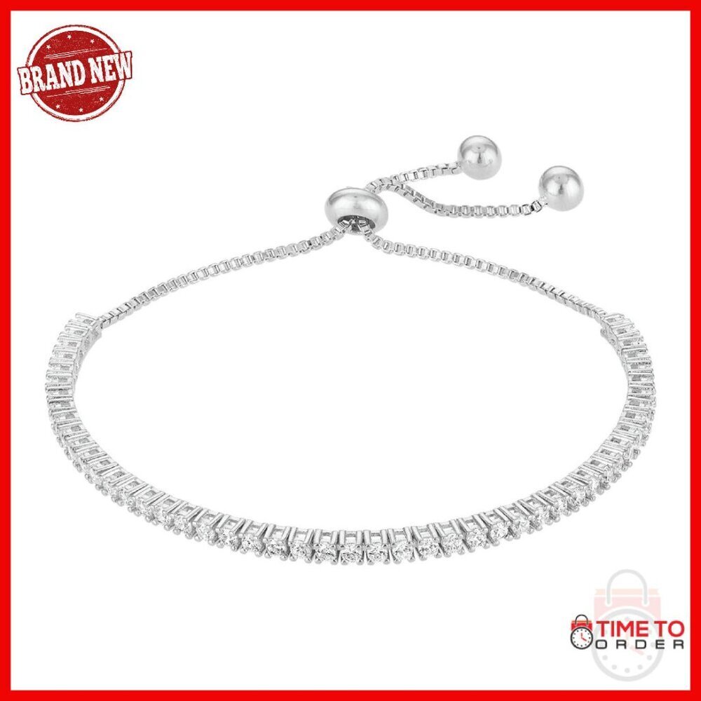 Adjustable Tennis Bracelet 18K Gold Plated AAAAA CZ Dainty Sparkle